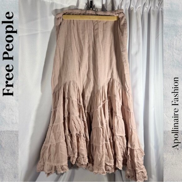 FREE PEOPLE LIKE A MERMAID MAXI SKIRT IN PINK SP NEW - Picture 3 of 6